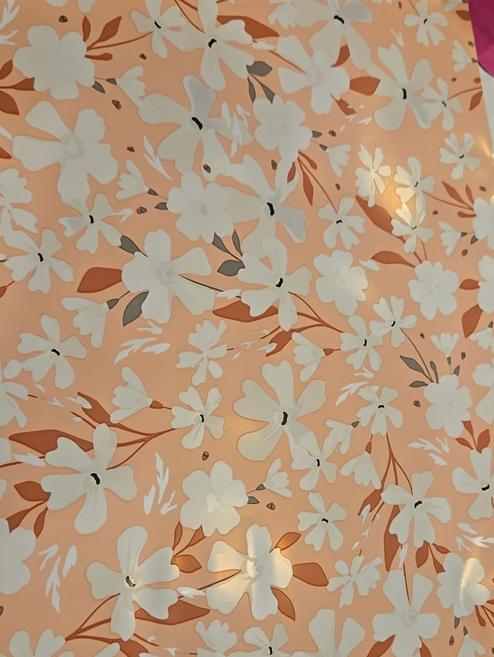 Peachy Pink Gray Floral Poly Mylar Like Mailers  Set of 10